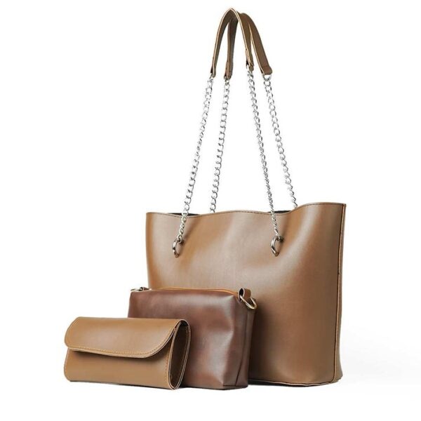 Brandy – 3-Piece Tote Set (Brown)