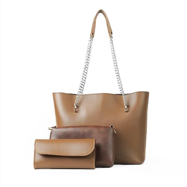 Brandy – 3-Piece Tote Set (Brown) - Image 2